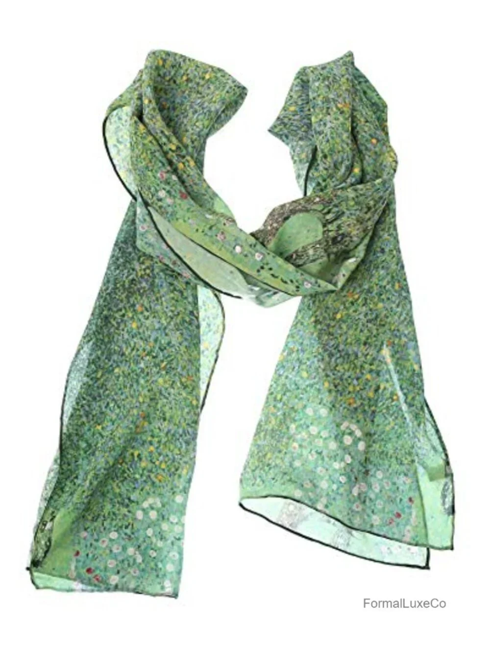 100% Silk Scarves Van Gogh Paul Gauguin Monet Painted Scarf 60x16.5 inch